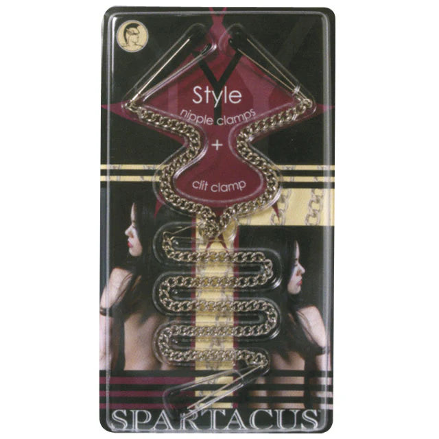 Tweezer Y Clamp Set Nipple And Clit Clamps by Spartacus