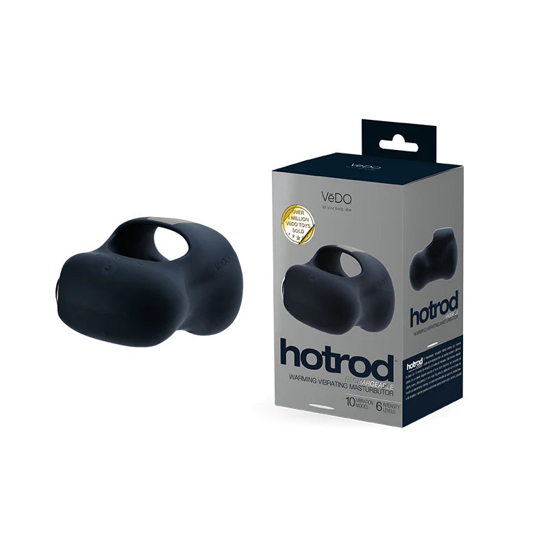 Vedo Hotrod Rechargeable Warming Masturbator Just Black by Savvy Co.