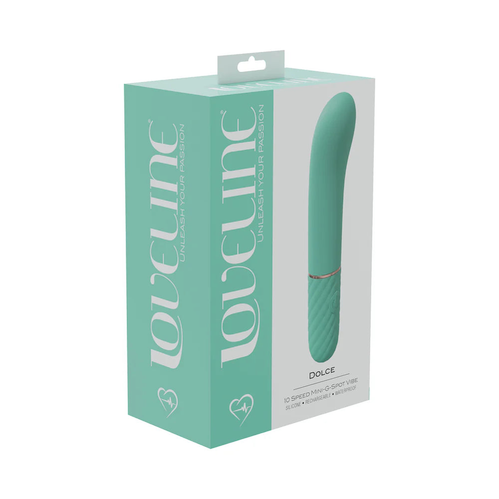 LoveLine Dolce 10 Speed Mini-G-Spot Vibe Silicone Rechargeable Waterproof Green by Shots America LLC