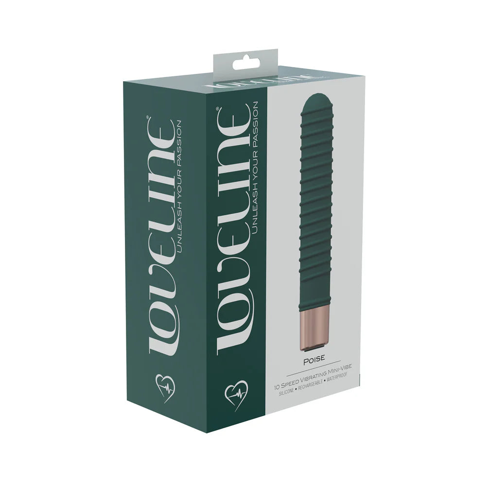 LoveLine Poise 10 Speed Mini-Vibe Silicone Rechargeable Waterproof Forest Green by Shots America LLC