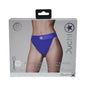 Ouch! Vibrating Strap-on Panty Harness with Open Royal Blue Black XS/S by Shots America LLC