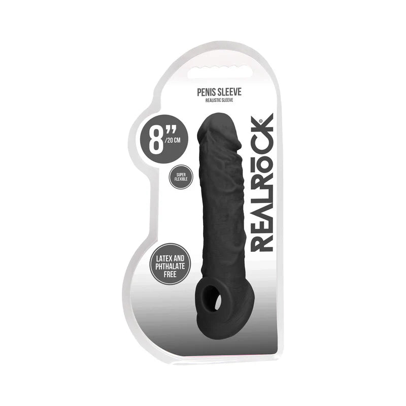RealRock Skin 8 in. Penis Extender Sling Black by Shots America LLC