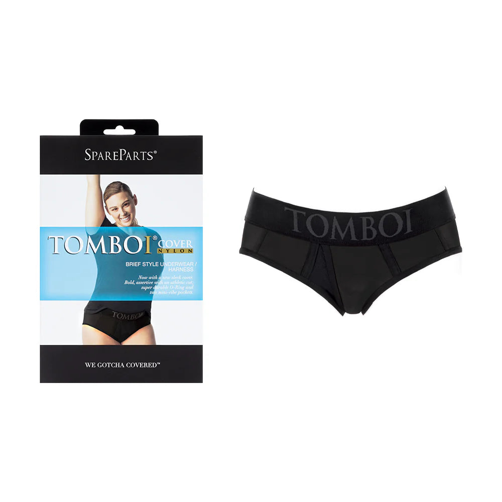 SpareParts Tomboi Cover Brief Style Underwear Harness Nylon Black/Black 2XL by SpareParts Hardware