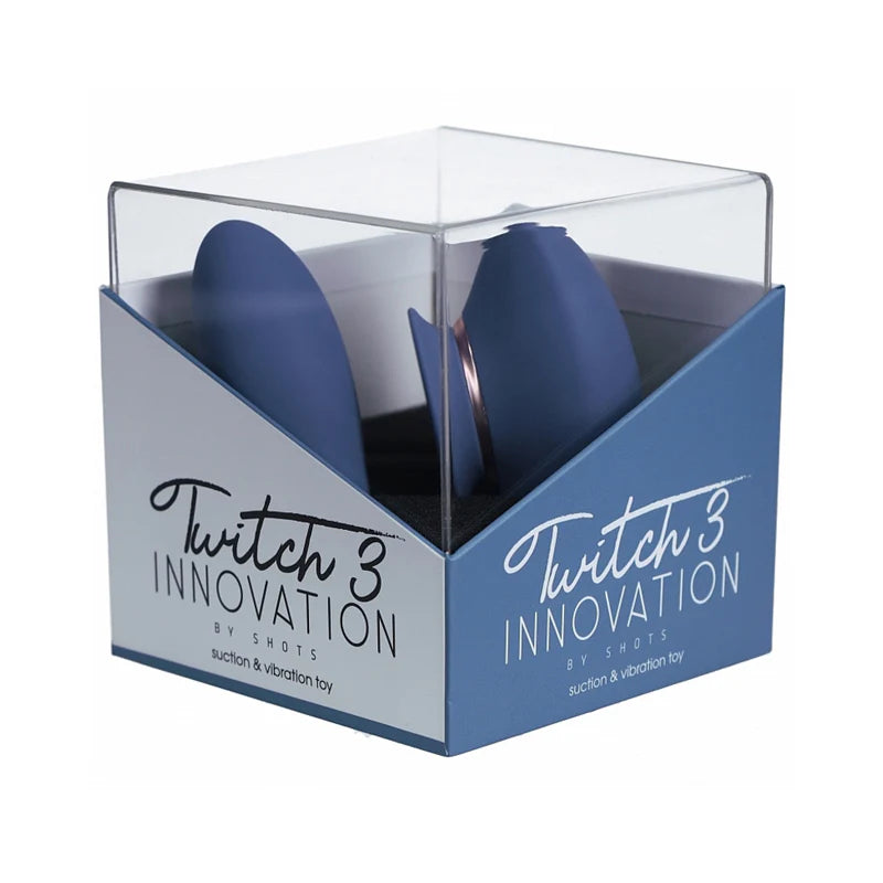Twitch 3 Silicone Rechargeable Vibrator & Suction Blue/Grey by Shots America LLC