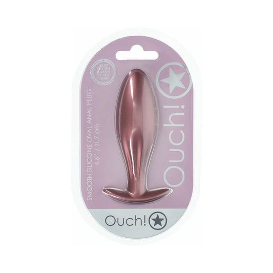 Ouch! Smooth Silicone Oval Anal Plug 4.6 in. Rose Gold by Shots America LLC