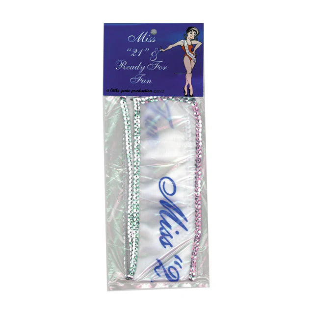 Miss 21 & Ready For Fun Sash by Little Genie Productions