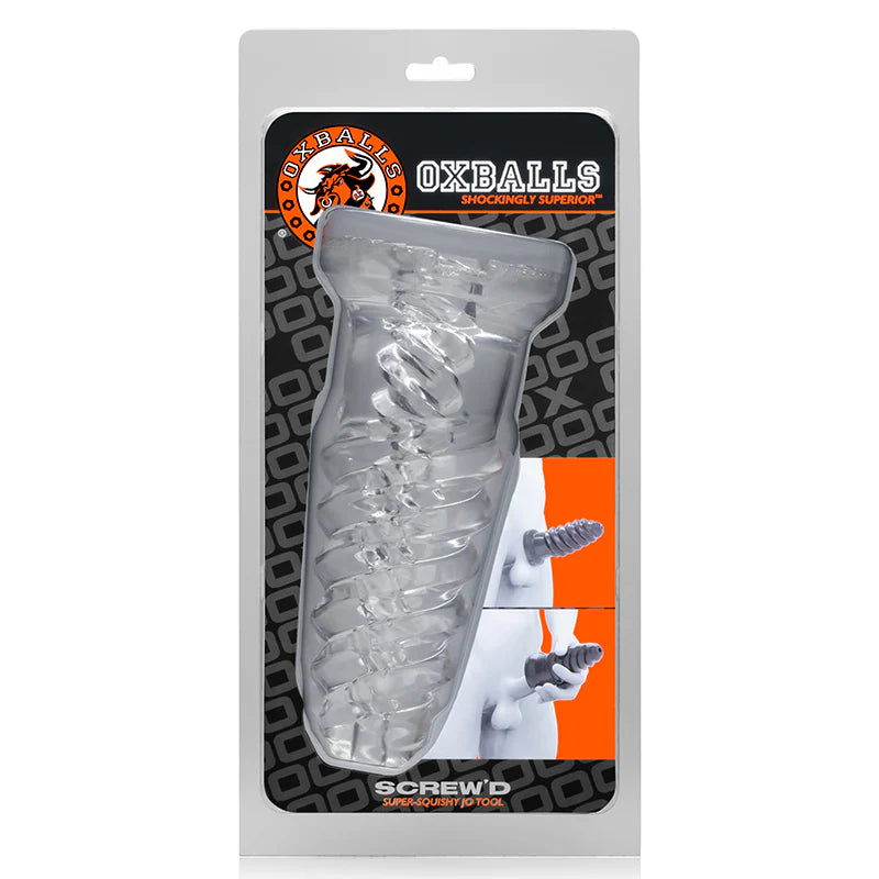 OxBalls Screw'D, Super Squish Corkscrew Jackoff Toy, Clear by Blue Ox Designs, Oxballs
