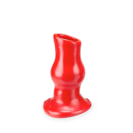 OxBalls Pig Hole Deep-1, Hollow Plug, Small, Red by Blue Ox Designs, Oxballs