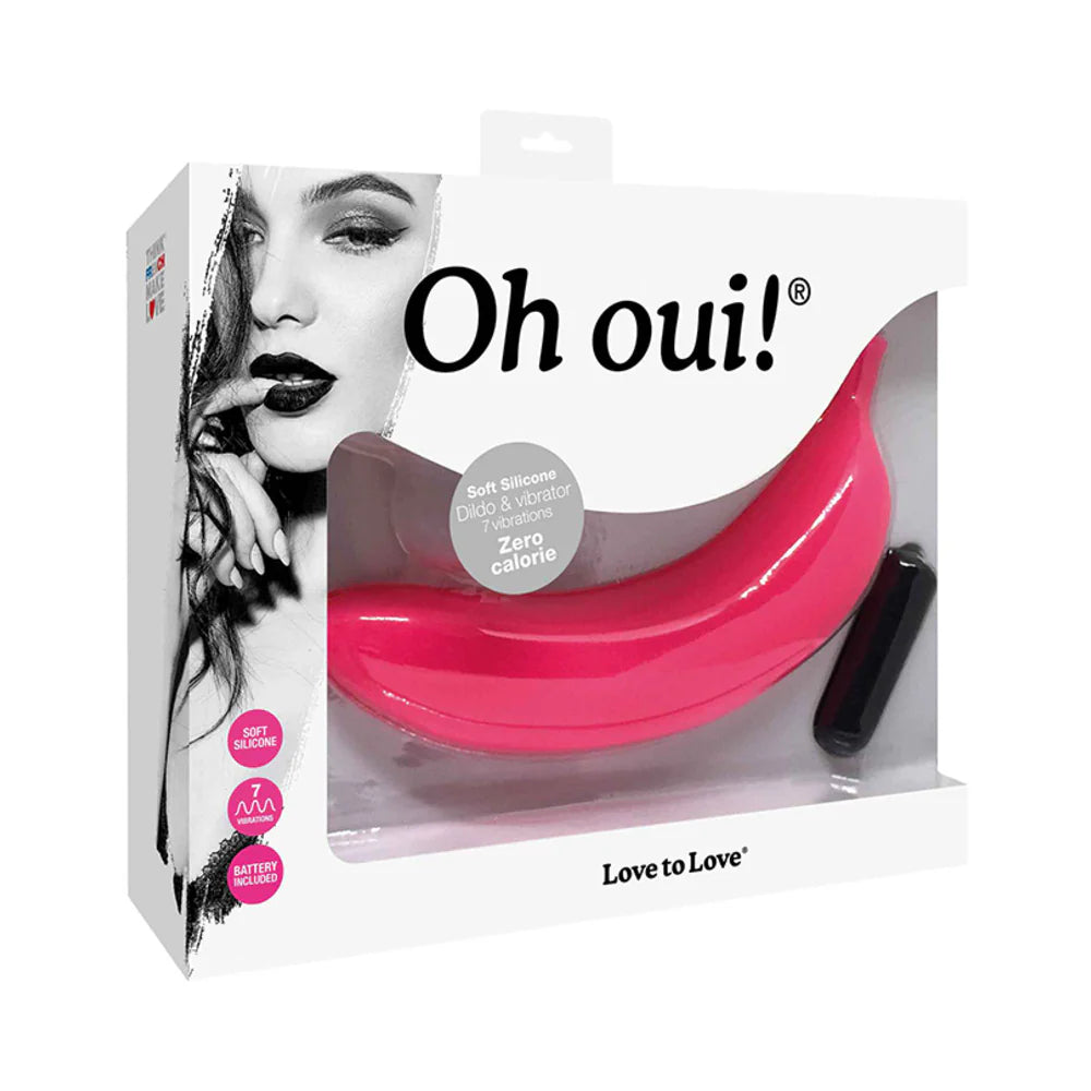 Love to Love Oh Oui Silicone Banana Vibrator Pink by Lovely Planet USA