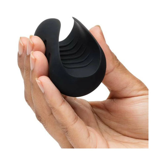 Fifty Shades of Grey Sensation Rechargeable Silicone Vibrating Pleasure Stroker Black by LoveHoney