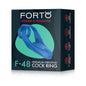 Forto F-48 Rechargeable Silicone Perineum Vibrating Double Cockring Blue by Vvole