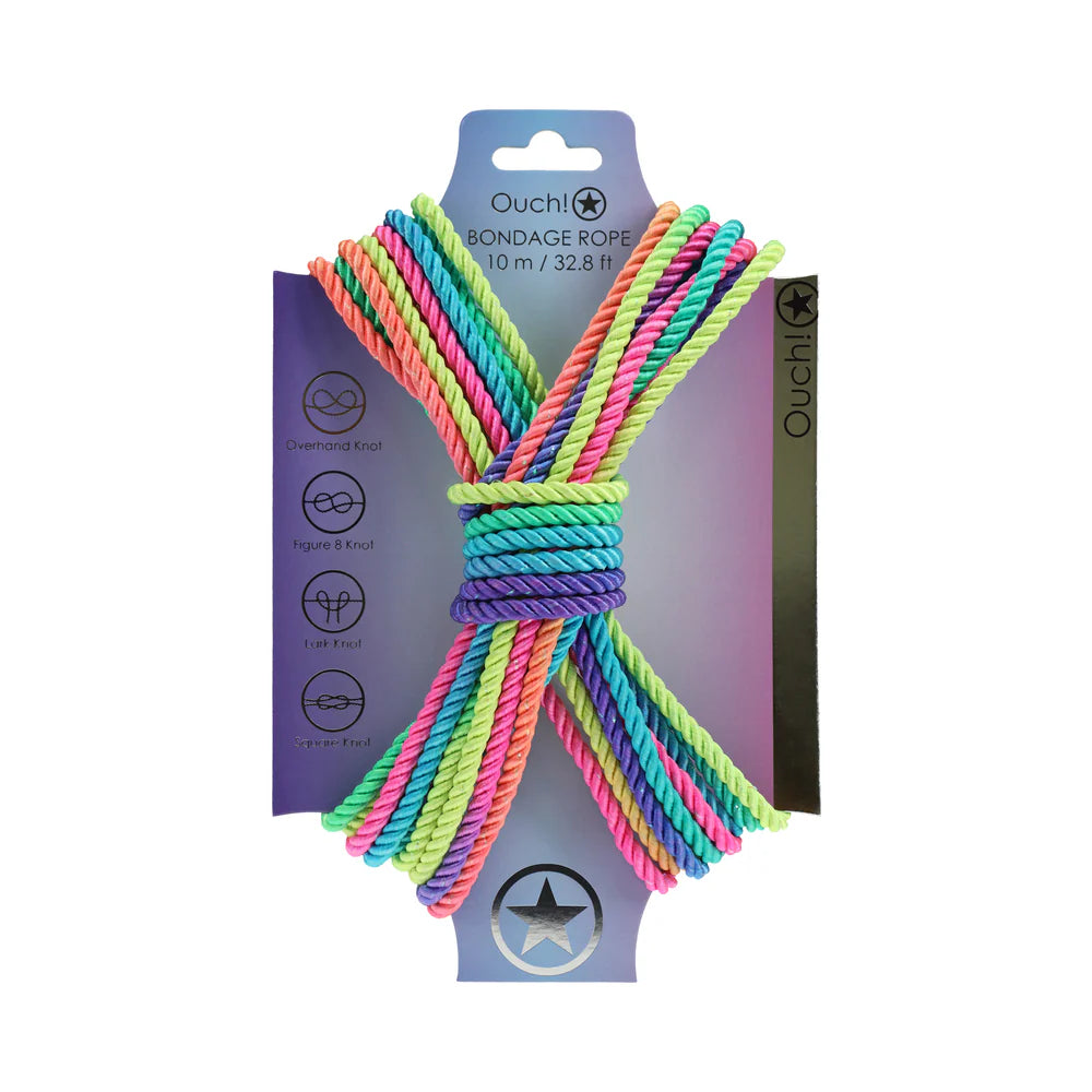 Ouch! Bondage Rope 10 m Nylon Multicolor Bright by Shots America LLC