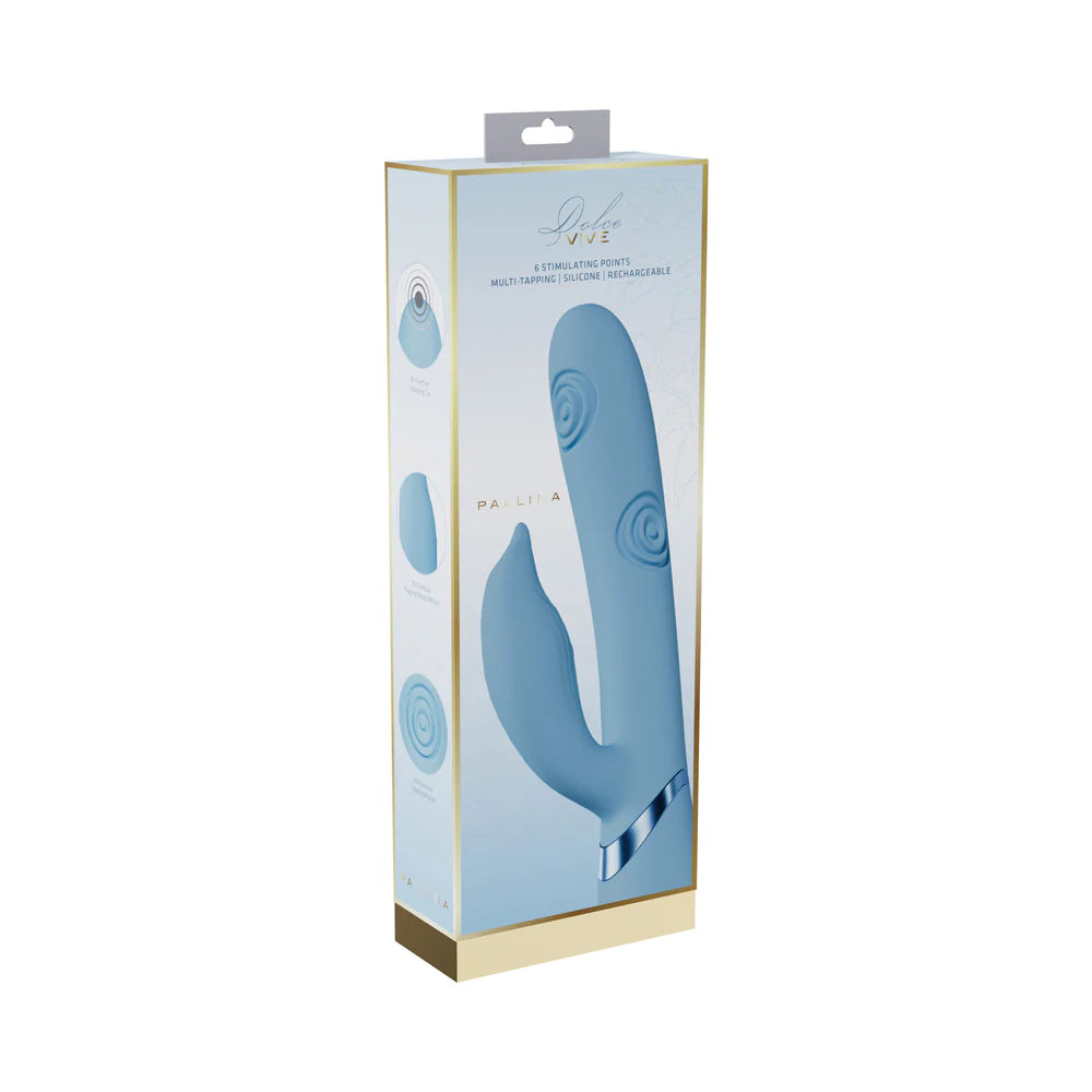 VIVE Pallina Rechargeable G-Spot and Tapping Beads Clit Stimulator Blue by Shots America LLC