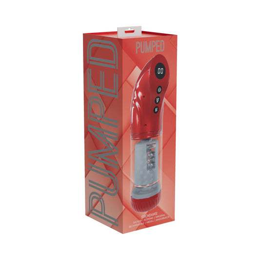 PUMPED StrokeMate Masturbator Metallic Red by Shots America LLC