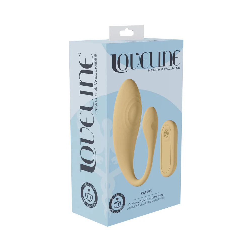 LoveLine Wave C-shape Vibe Waterproof Remote Yellow by Shots America LLC