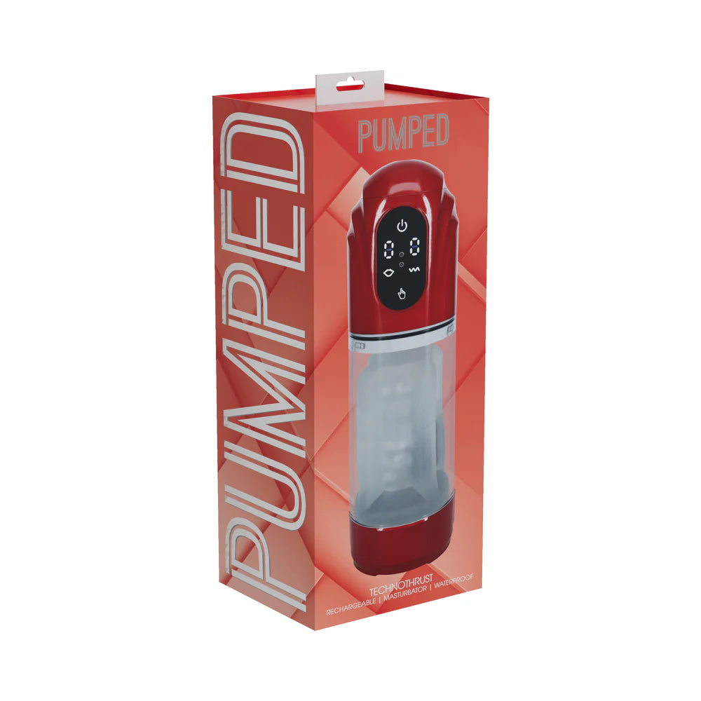 PUMPED TechnoThrust Automatic Masturbator Waterproof Metallic Red by Shots America LLC