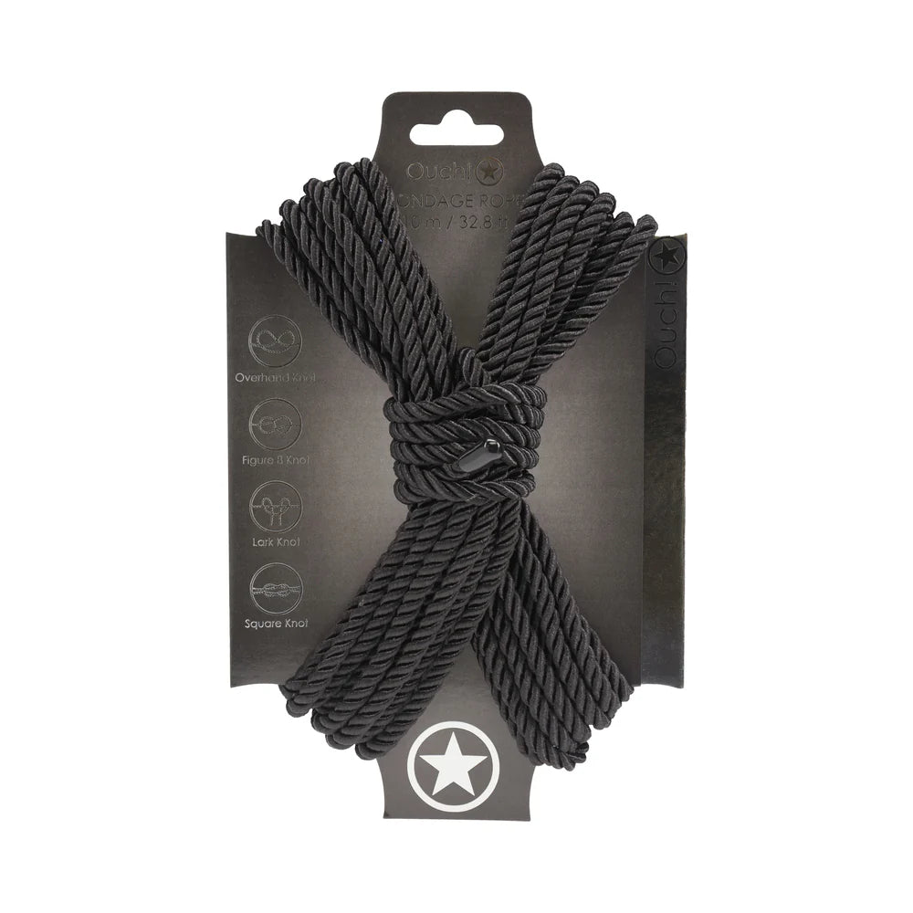 Ouch! Bondage Rope 10 m Nylon Black by Shots America LLC