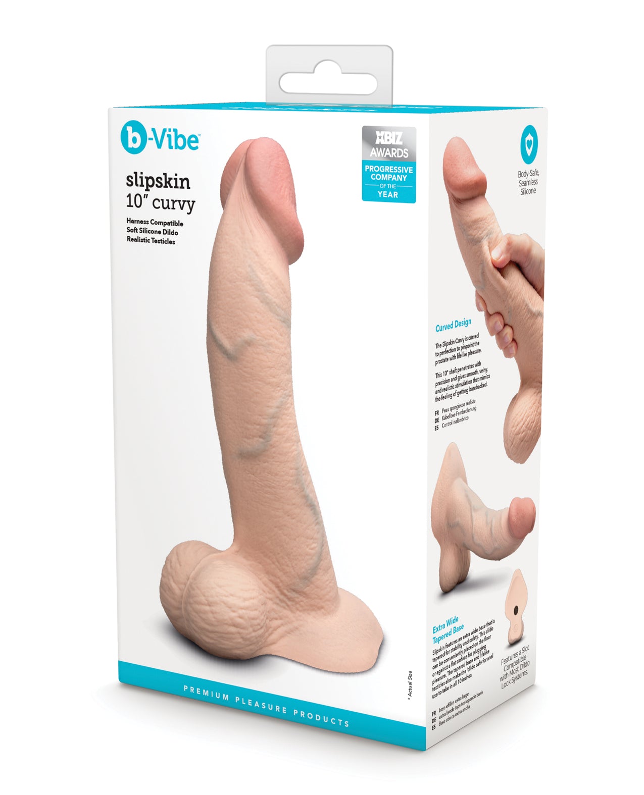 b-Vibe Slipskin 10" Curvy - Cream by Cotr inc