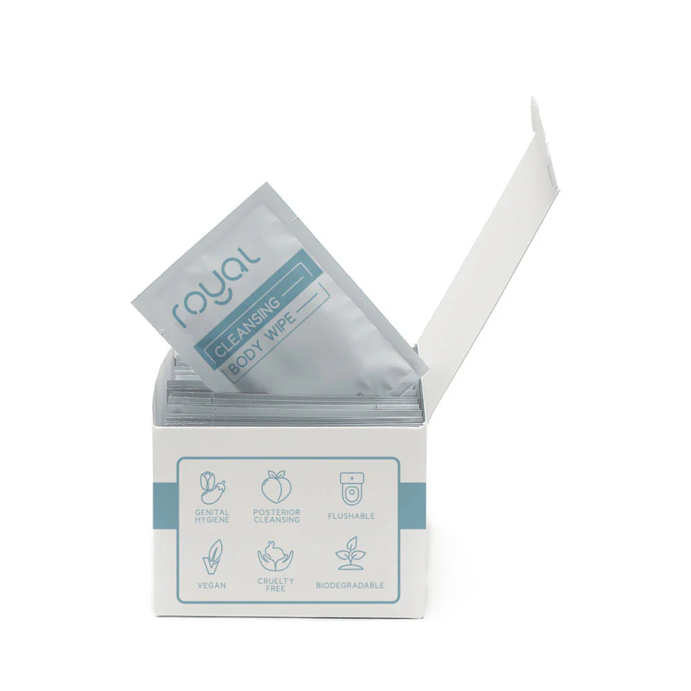Royal Condom Intimacy Cleansing Wipes Box 30 Count by M3 Global Enterprises LLC