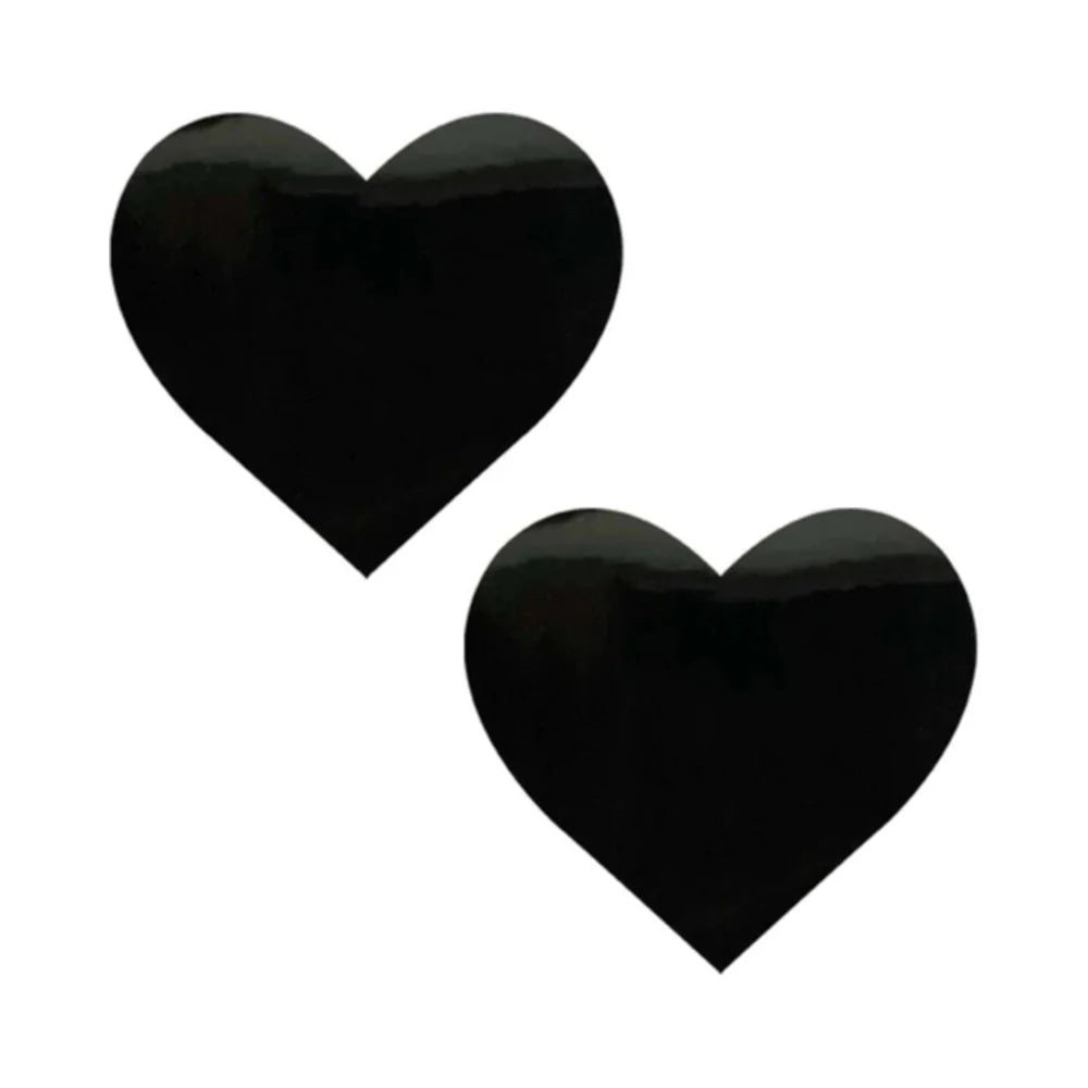 Neva Nude Pasty Black Wet Vinyl Dom Squad Heart by Neva Nude LLC