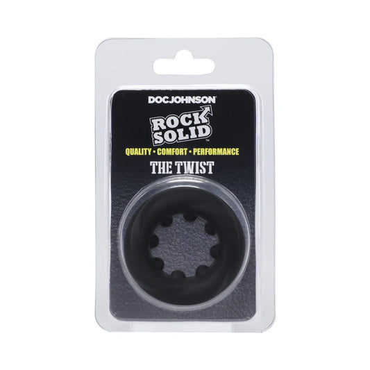 Rock Solid The Twist Silicone C-Ring Black by Doc Johnson
