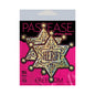 Pastease Sheriff Star: Glittering Golden Sheriff's Badge Nipple Pasties by Pastease