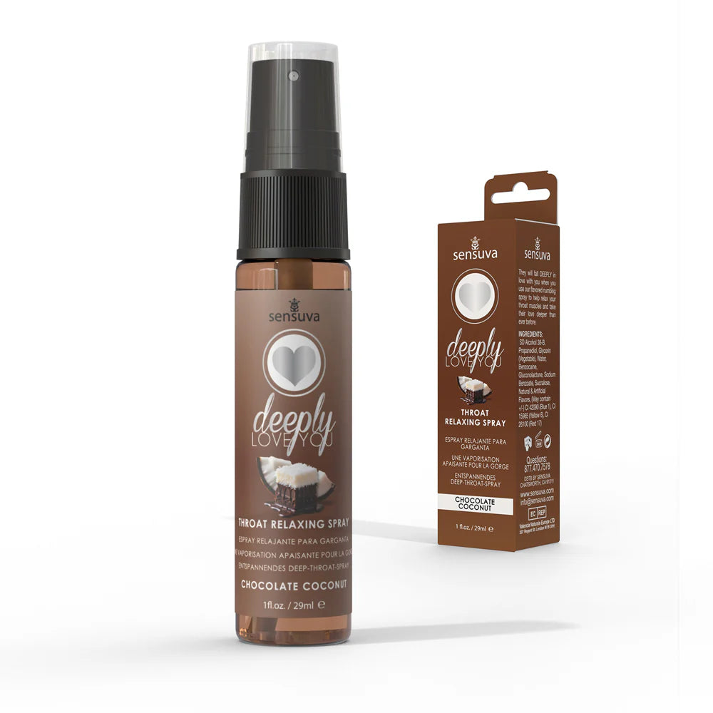 Sensuva Deeply Love You Throat Relaxing Spray Chocolate Coconut 1 oz. by Sensuva