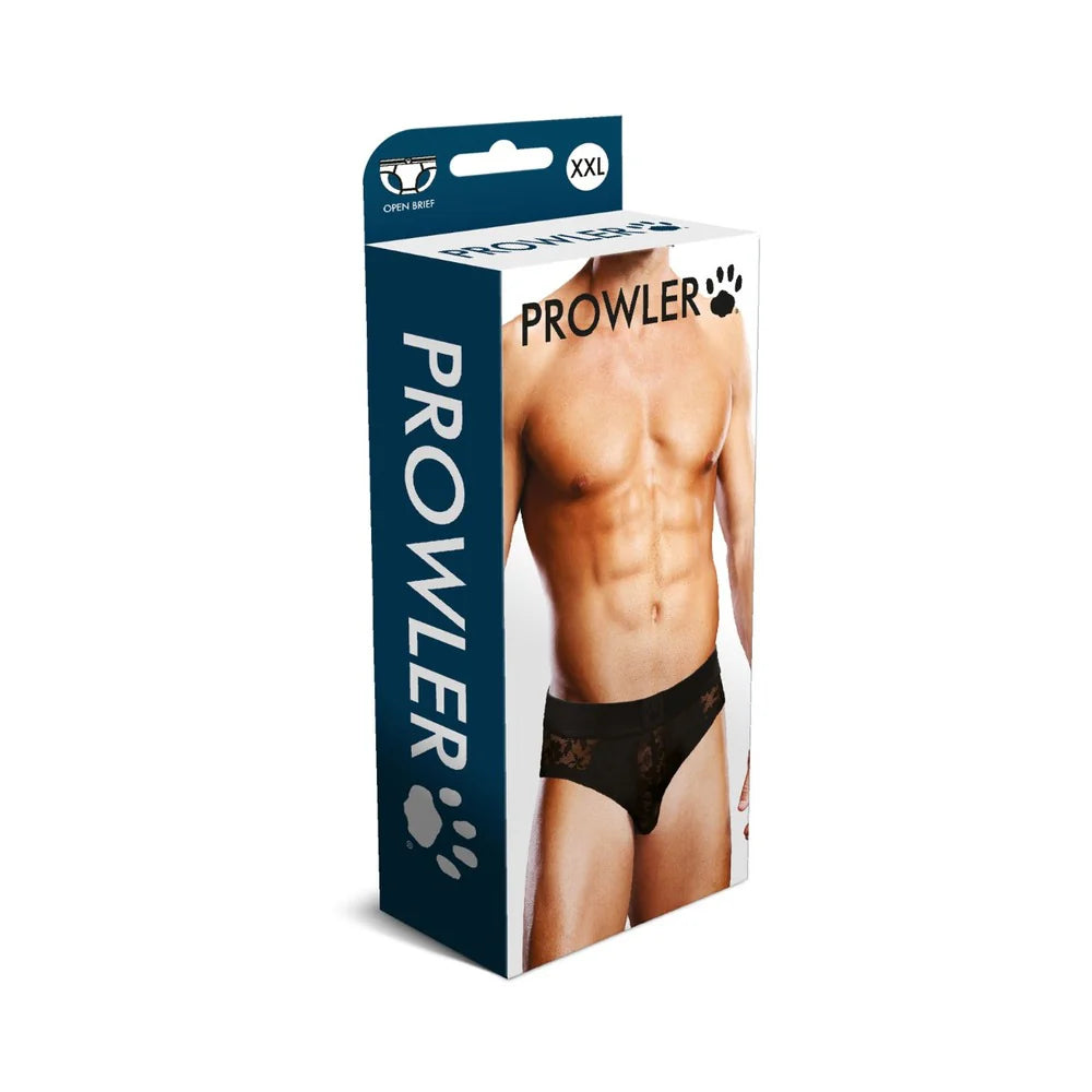Prowler Lace Open Brief Black 2XL by Simply Pleasure Ltd