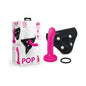 Together Pop 5 in. Silicone Dildo and Harness Set Pink by Electric EEL Inc.