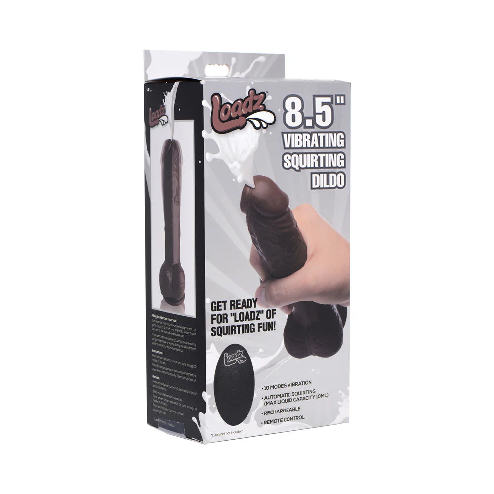 Loadz 8.5 in. Squirting Dildo Dark by XR LLC