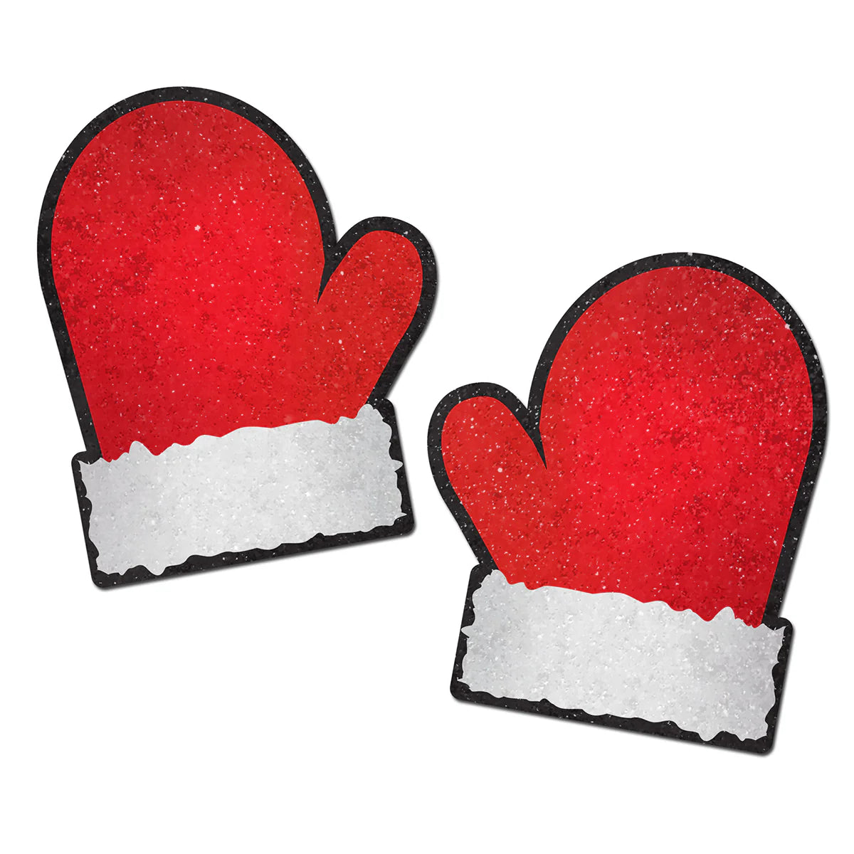 Pastease Glitter Santa Mittens Pasties Red/White by Pastease