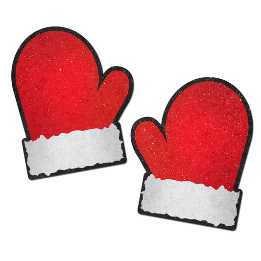 Pastease Glitter Santa Mittens Pasties Red/White by Pastease