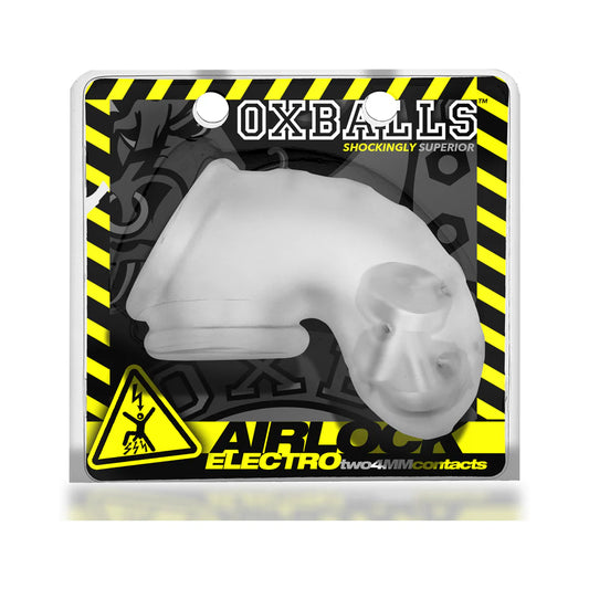 OxBalls Airlock Electro Air-Lite Vented Chastity Clear Ice by Blue Ox Designs, Oxballs