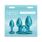 Rear Assets Trainer Plug Kit Iridescent Teal/Teal by New Sensations Novelties Inc.