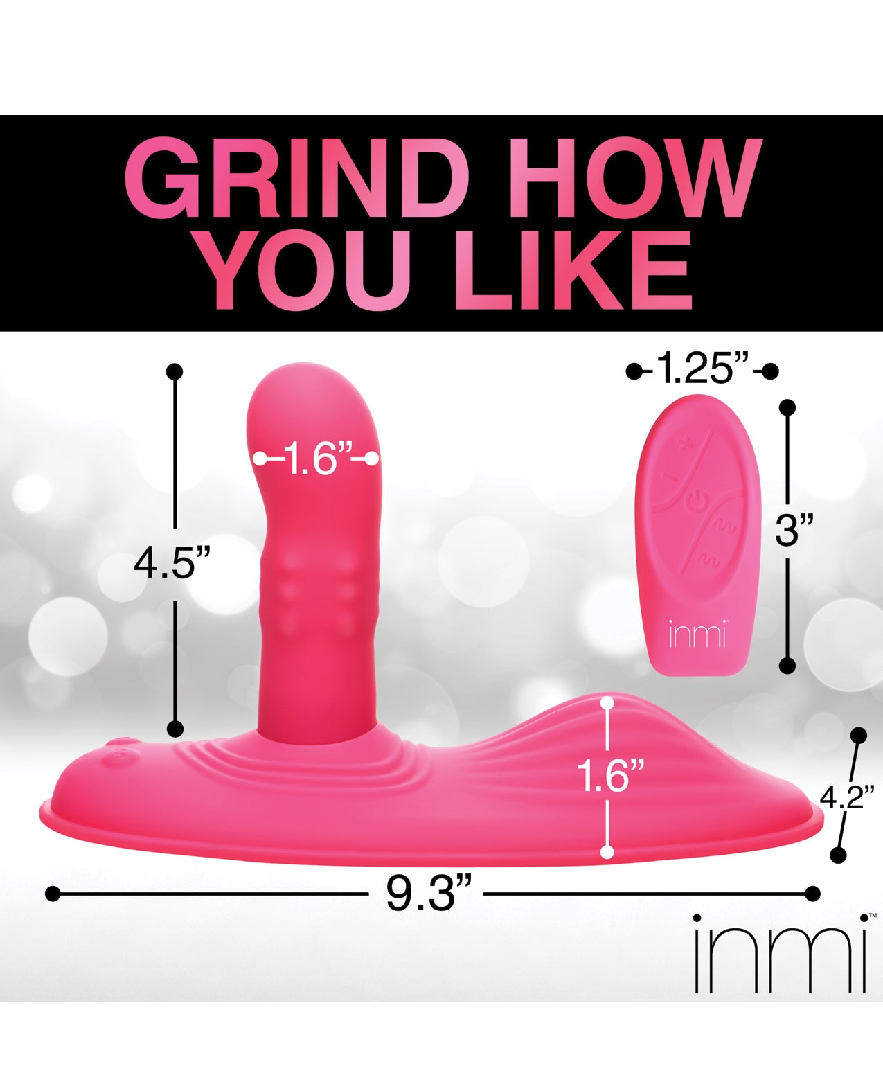 Inmi Spin N' Grind Rotating & Vibrating Silicone Grinder - Pink by Xr llc