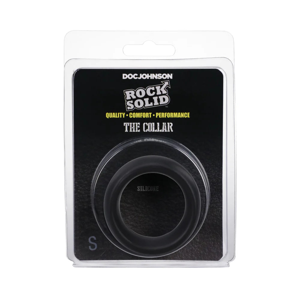 Rock Solid Silicone Black C Ring, Small (1 3/4in) in a Clamshell by Doc Johnson