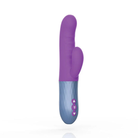 FemmeFunn Essenza Rechargeable Silicone Dual Stimulation Thrusting Vibrator Purple by Vvole