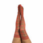 Kixies Grace Plaid Thigh-High Red Size C by Kixies Inc