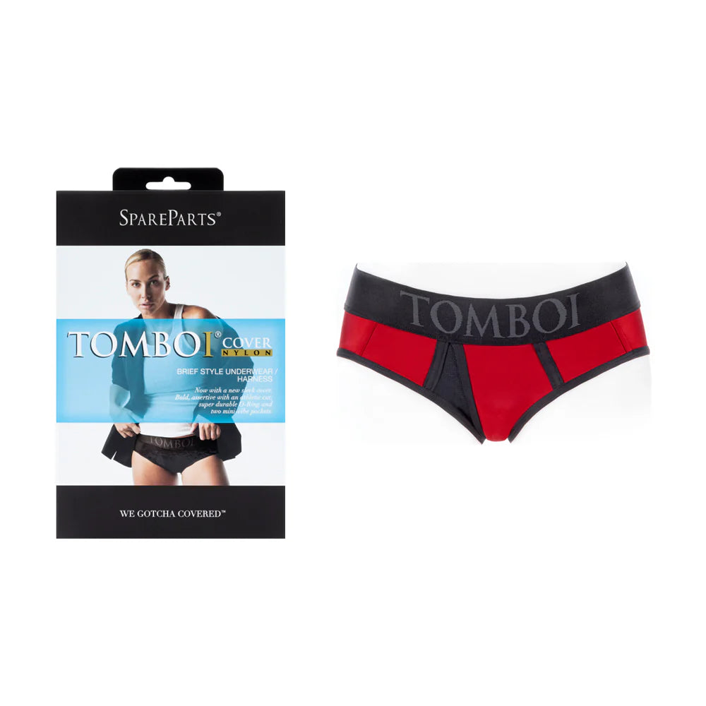 SpareParts Tomboi Cover Brief Style Underwear Harness Nylon Red/Black XL by SpareParts Hardware