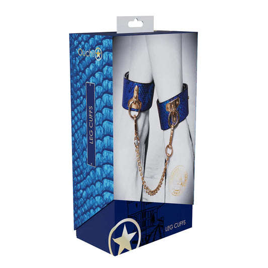 Ouch! International Florence Collection Leg Cuffs Blue by Shots America LLC