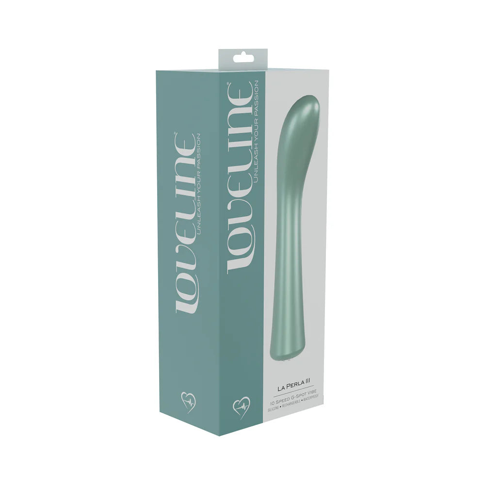 LoveLine La Perla III Rechargeable Silicone G-Spot Vibrator Green by Shots America LLC