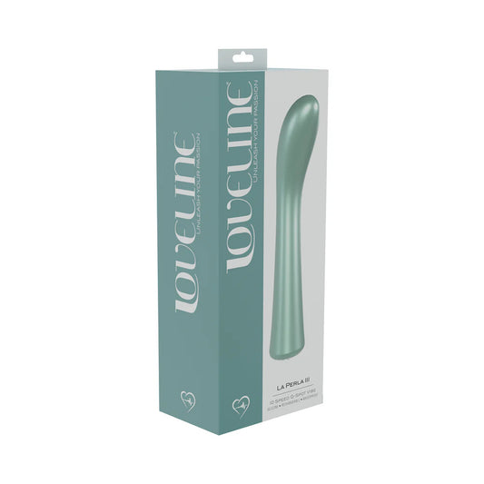 LoveLine La Perla III Rechargeable Silicone G-Spot Vibrator Green by Shots America LLC