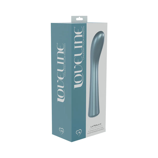 LoveLine La Perla III Rechargeable Silicone G-Spot Vibrator Blue by Shots America LLC