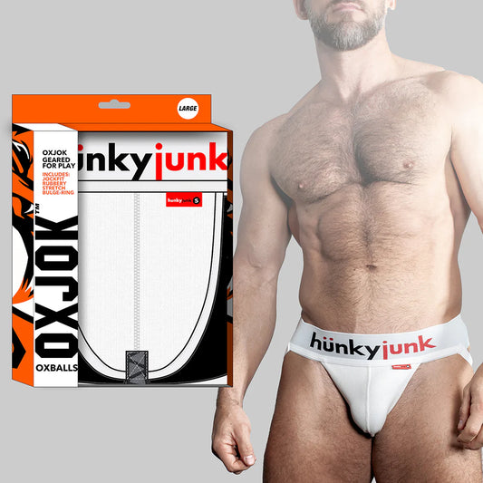 Oxballs Oxjok Hunker Comfy-Pouch Slider-Strap Jock White Snow M by Blue Ox Designs, Oxballs