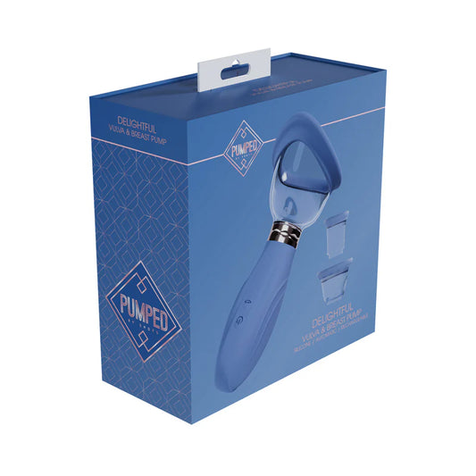 Pumped Delightful Automatic Rechargeable Vulva & Breast Pump Blue by Shots America LLC