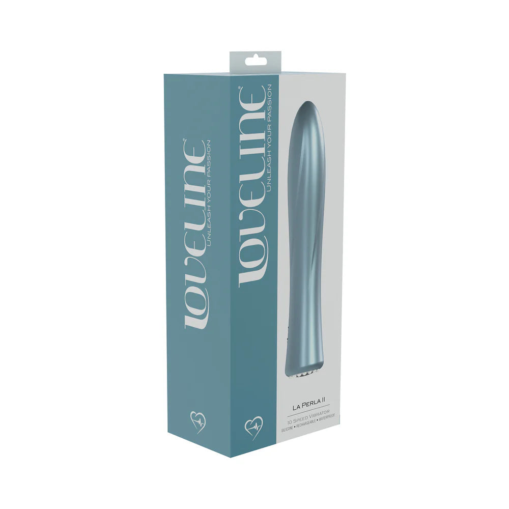 LoveLine La Perla II Rechargeable Silicone Vibrator Blue by Shots America LLC