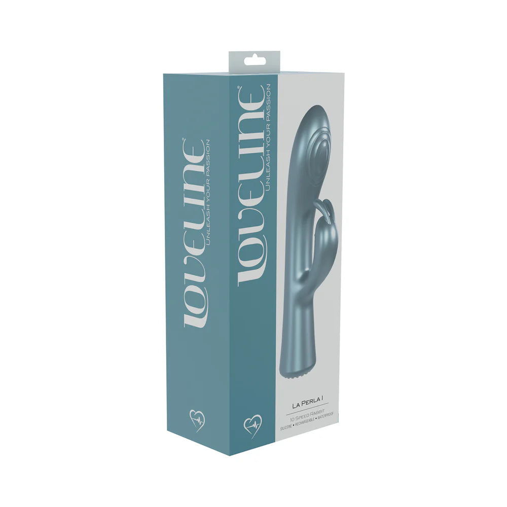 LoveLine La Perla I Rechargeable Silicone Rabbit Blue by Shots America LLC