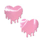 Pastease Faux Latex Pleather Vinyl Baby Pink Melty Heart Nipple Pasties by Pastease