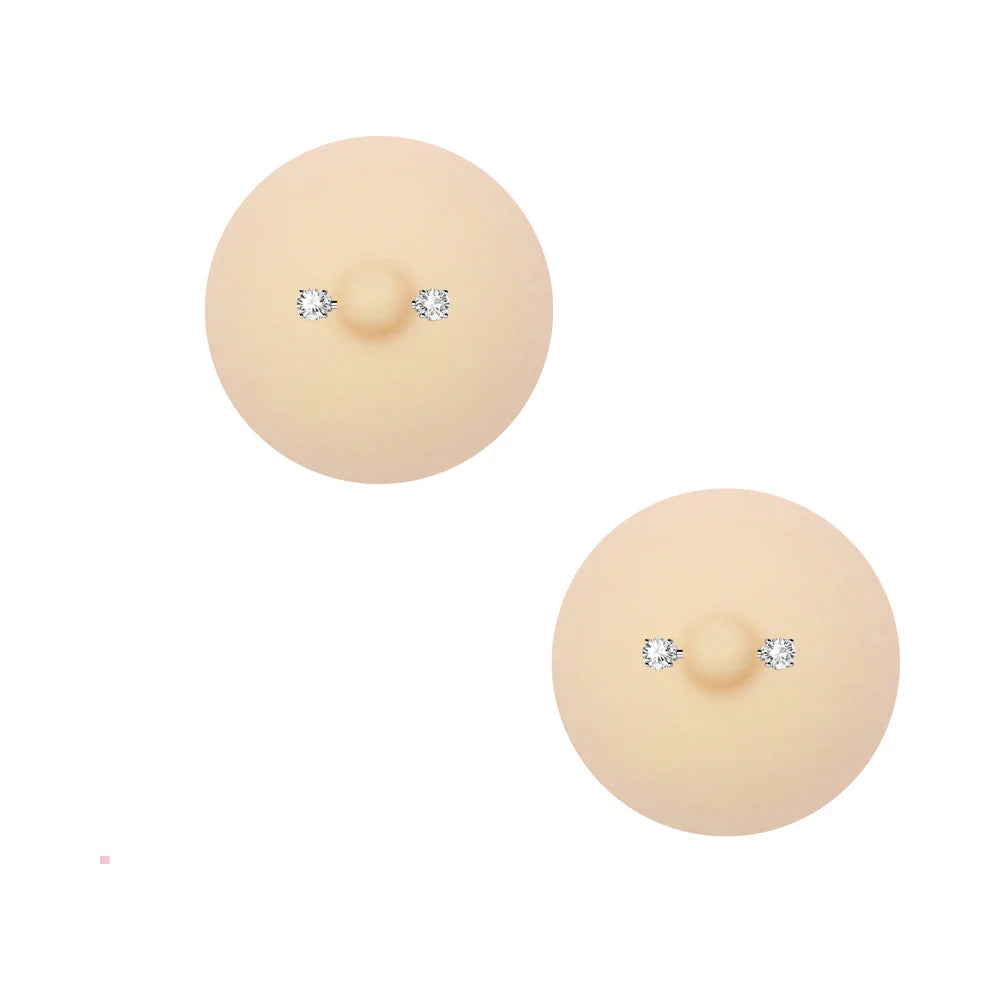 Neva Nude NuNip Peek A Boo Piercing Nude Nipple Reusable Silicone Nipple Pasties by Neva Nude LLC