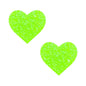 Neva Nude Super Sparkle Lemon Lime Blacklight Glitter I Heart U Nipple Pasties by Neva Nude LLC